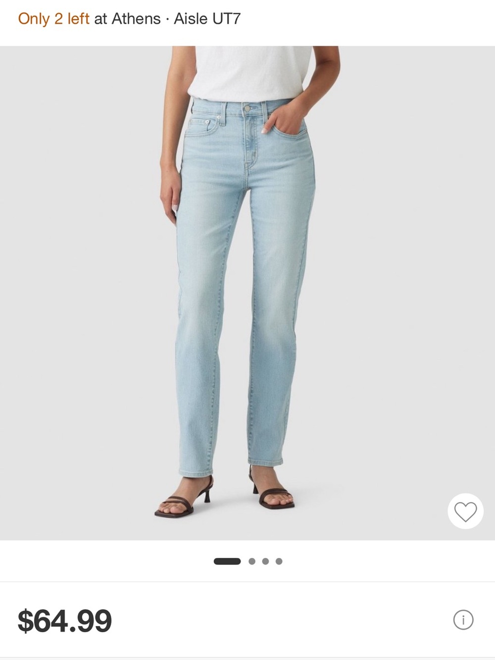 Levi's Women's Straight Leg Jeans in Light Blue Wash